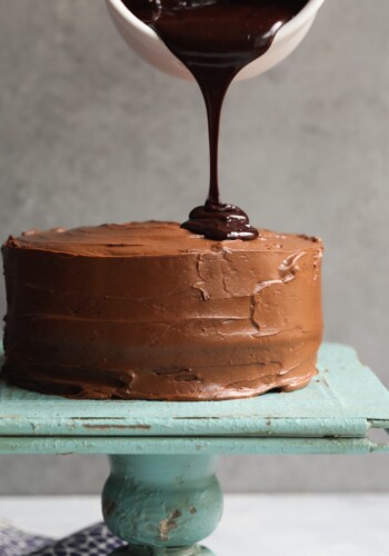 Chocolate Cake with Chocolate Cream Cheese and Chocolate Ganache