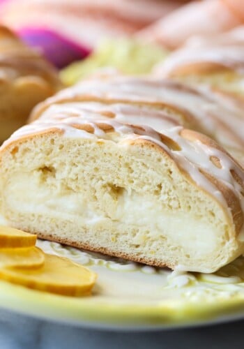 This Cream Cheese Lemon Braid is a sweet bread filled with creamy lemon cream cheese filling!