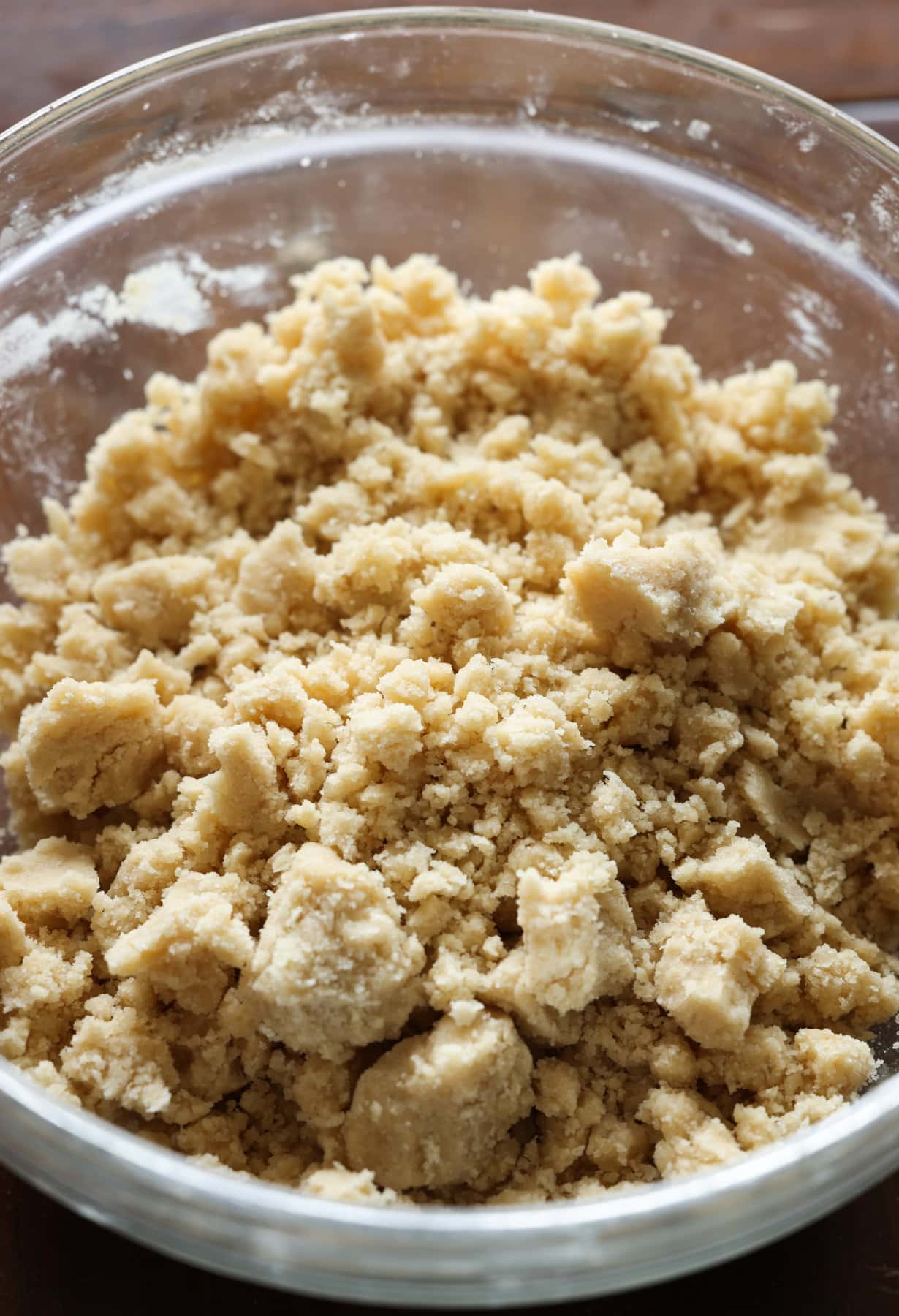 unbaked streusel topping in a bowl