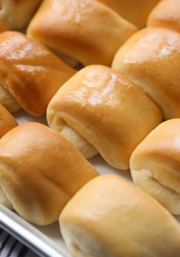 Parker House Rolls Brushed With Butter