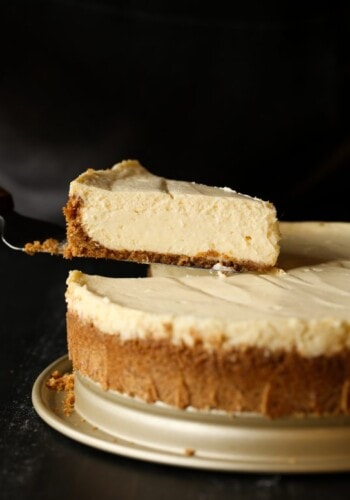 Picture of a slice of homemade cheesecake