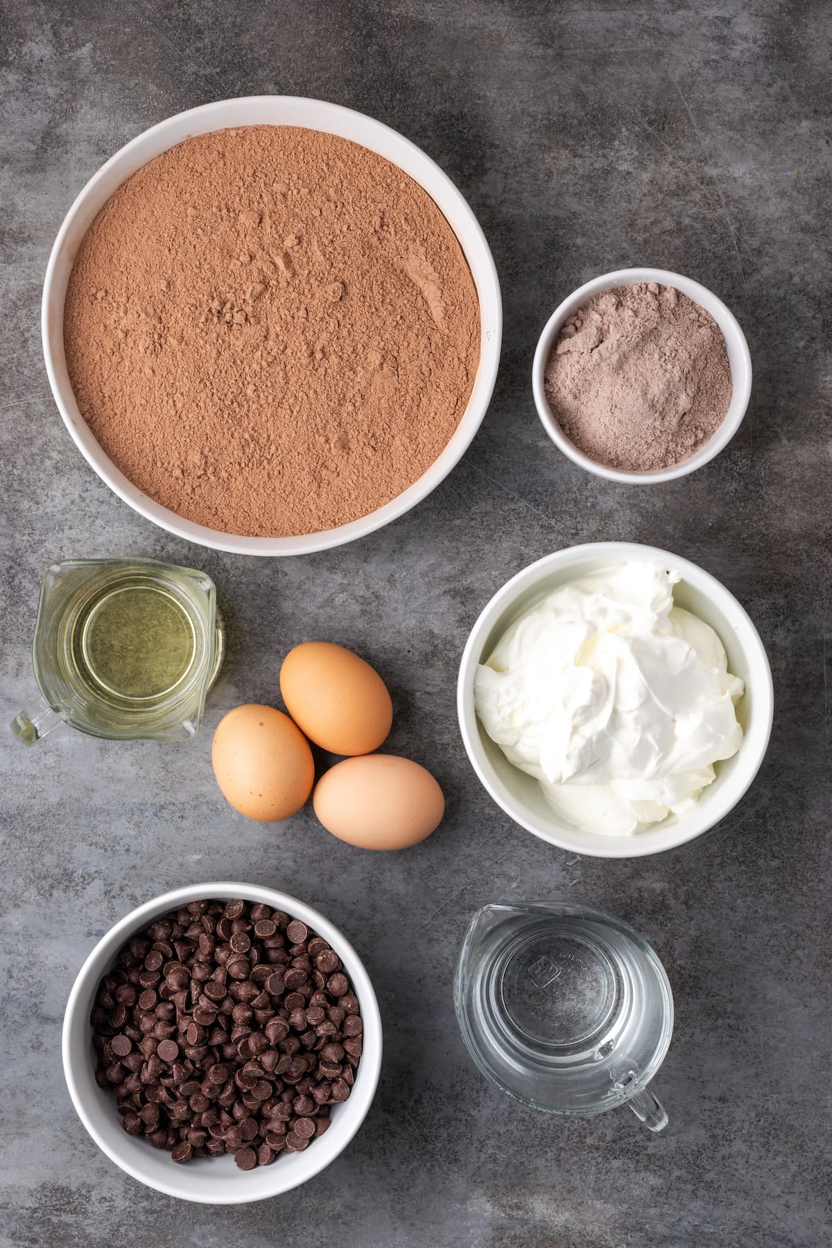 The ingredients for ridiculous chocolate cake.