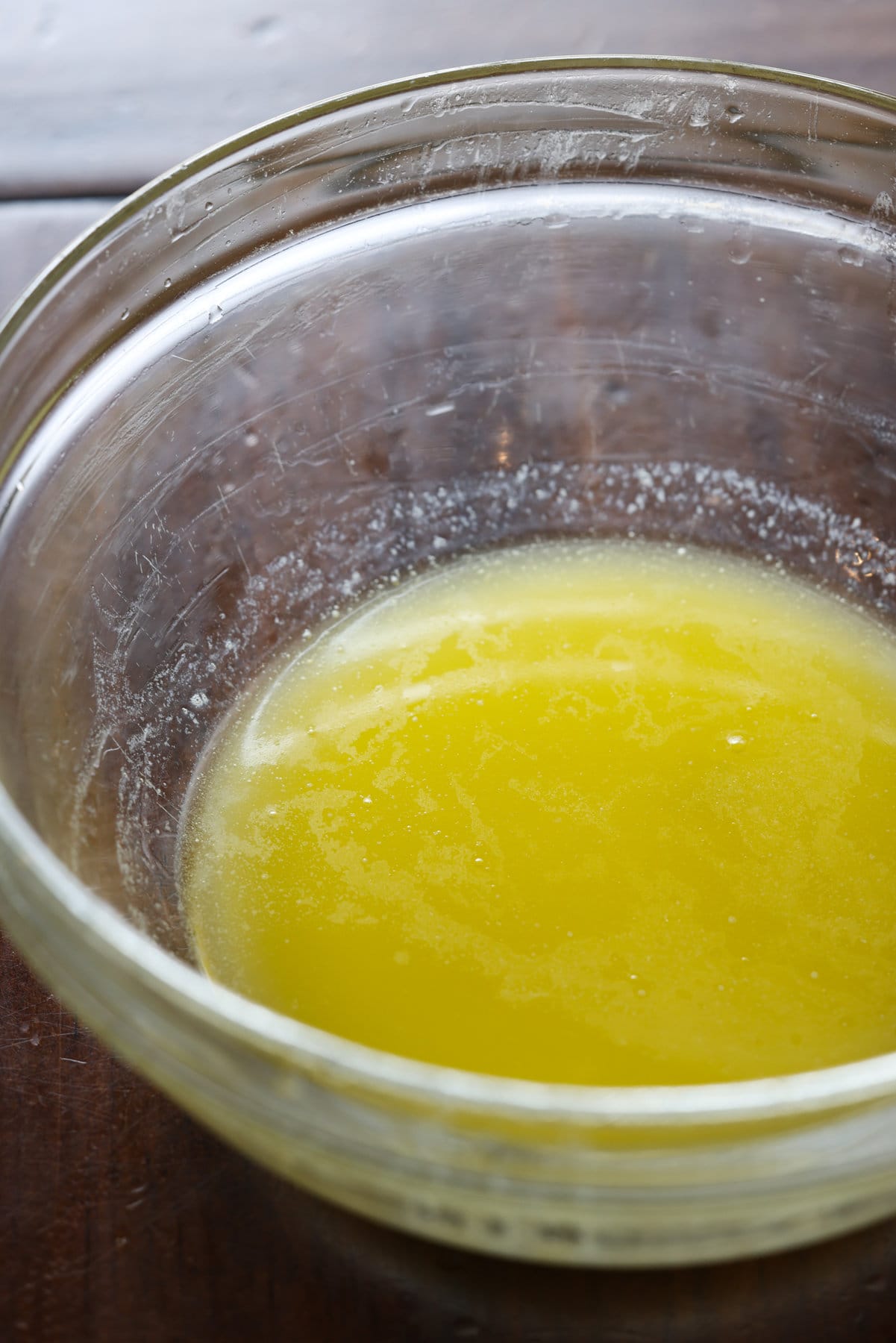 melted butter in a glass bowl