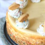 Sugar Cookie Cheesecake...a simple cheesecake with a sprinkle sugar cookie base!