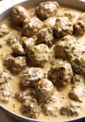 Swedish Meatballs covered in sauce