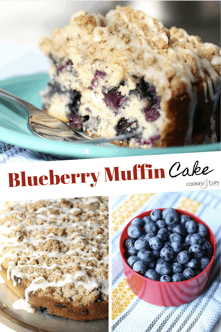 Pinterest Image for Blueberry Muffin Cake