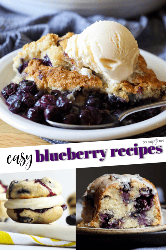 blueberry recipes round up pinterest collage