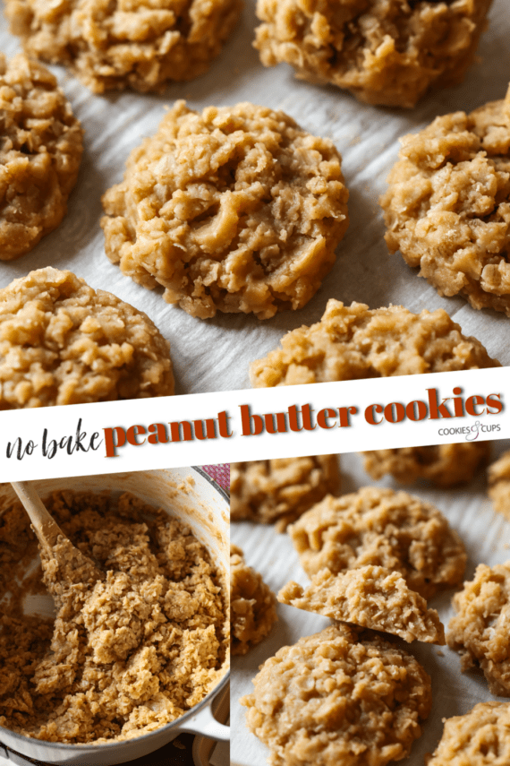No Bake Peanut Butter Cookies Pinterest Image